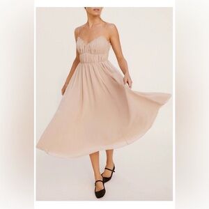Reformation Cream Midi Dress
